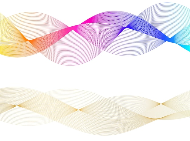 Wave of the many colored lines Abstract wavy stripes on a white background isolated Creative line art Vector illustration EPS 10 Design elements created using the Blend Tool Curved smooth tape