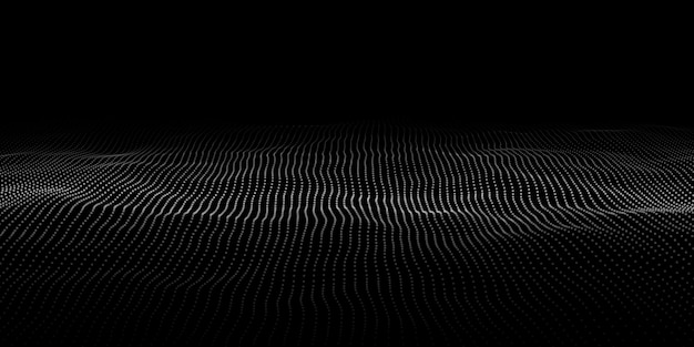 Wave of particles Digital wave background concept Abstract technology background Big data visualization