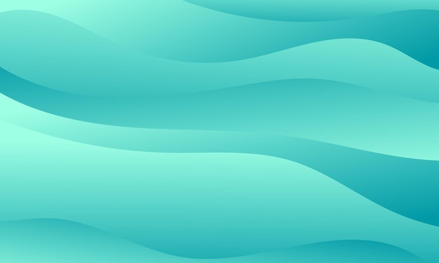 Vector wave pattern background with bright turquoise gradient color