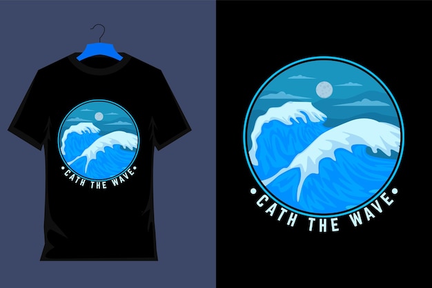 The Wave Retro Vintage T Shirt Design