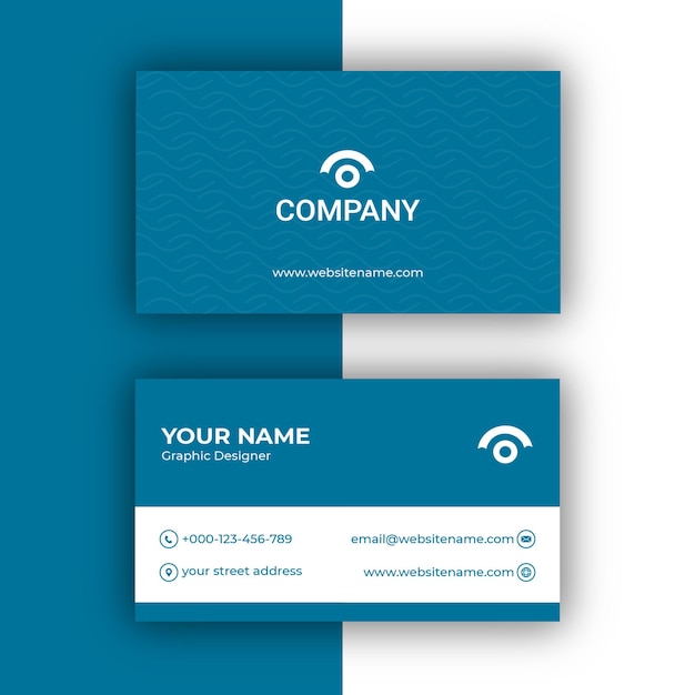 wave style modern business card template design