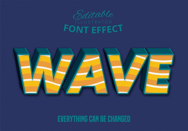 Wave text, editable text style