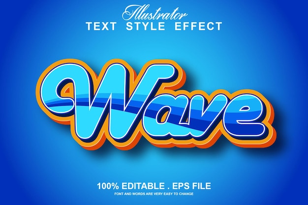 wave text effect editable 