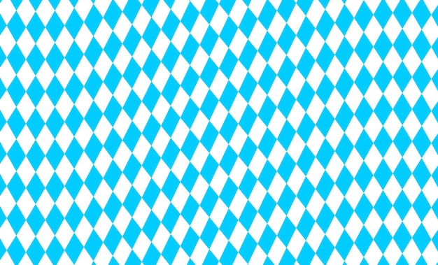 Waved Bavarian flag lozenges seamless pattern Oktoberfest background with blue and white rhombus