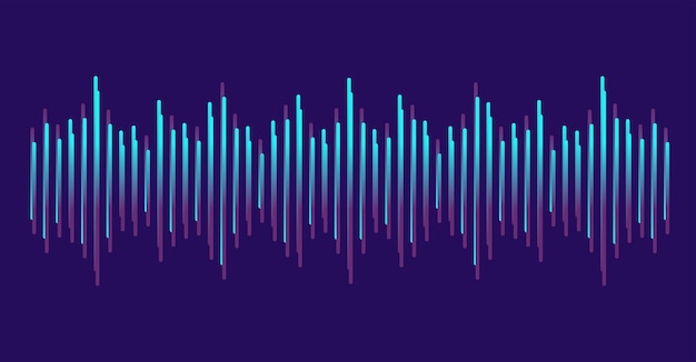 Waves of the equalizer on purple background