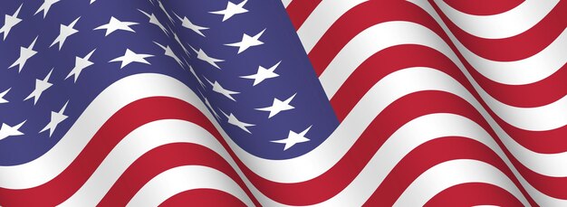 Vector waving american flag usa flag