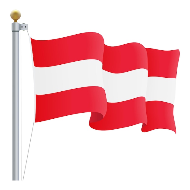 Waving Austria Flag Isolated On A White Background Vector Illustration