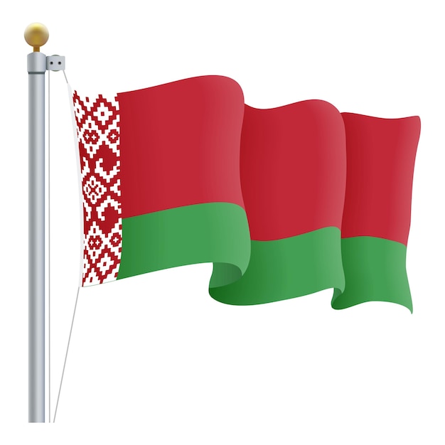 Waving Belarus Flag Isolated On A White Background Vector Illustration