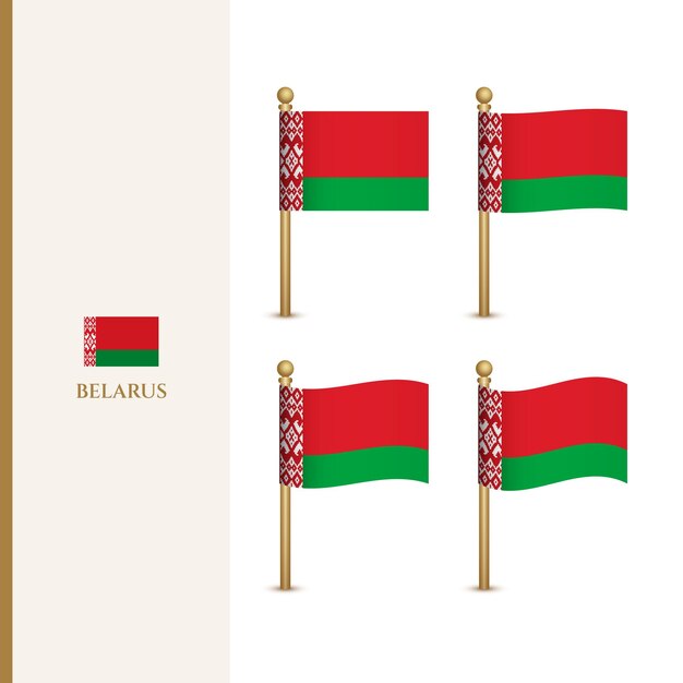 Vector waving belarus flags 3d vector illustration flag of belarus