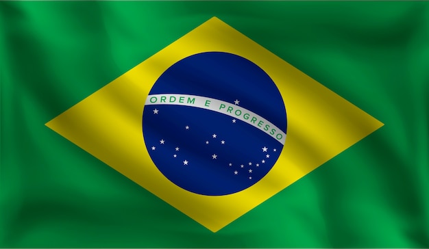 Waving Brazilians flag, the flag of Brazil