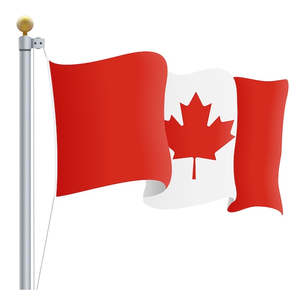 Waving Canada Flag Isolated On A White Background Vector Illustration