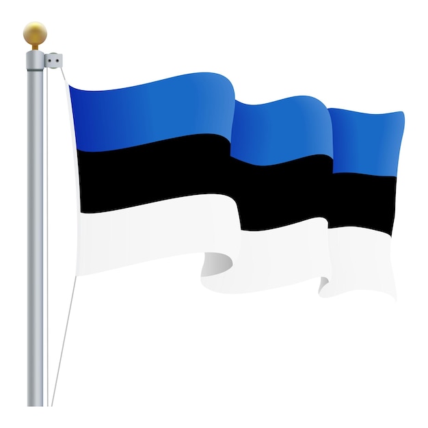 Waving Estonia Flag Isolated On A White Background Vector Illustration