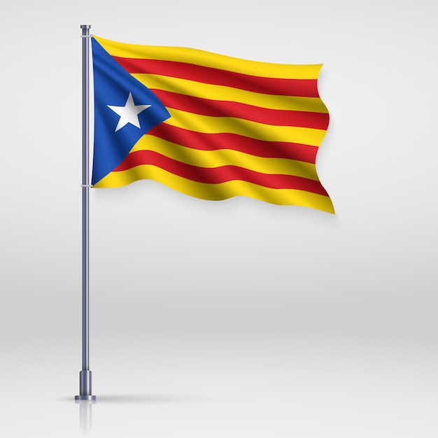 Waving flag of Catalan Independentist