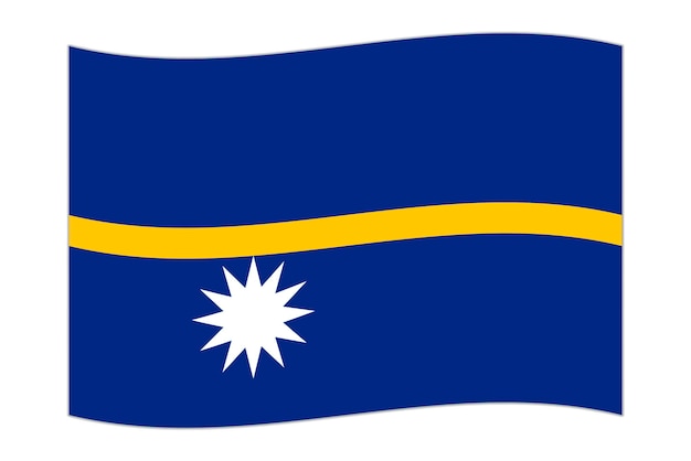 Waving flag of the country Nauru Vector illustration