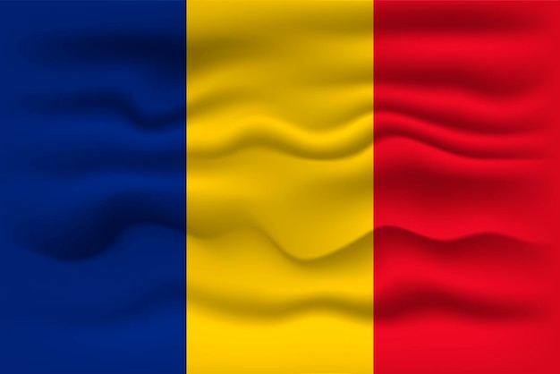 Waving flag of the country Romania Vector illustration