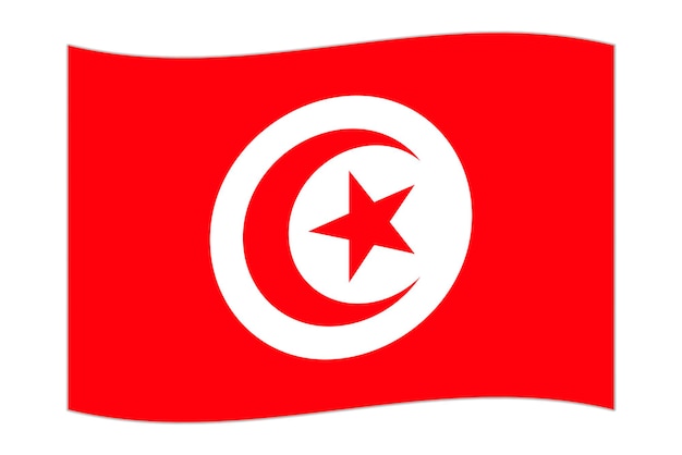 Waving flag of the country Tunisia Vector illustration