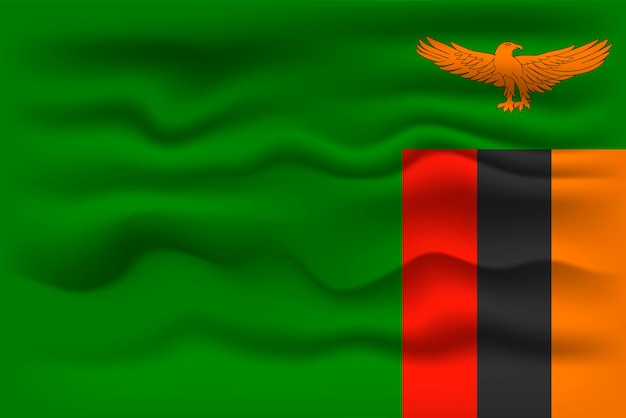 Waving flag of the country Zambia Vector illustration