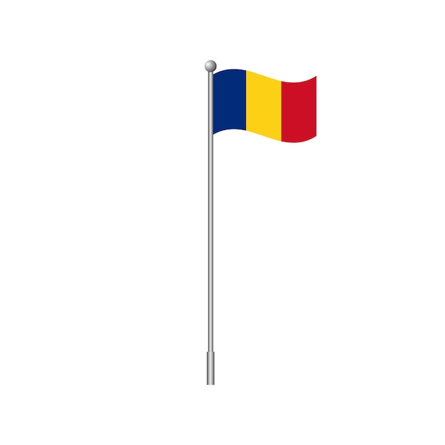 Waving flag of Romania Isolated vector