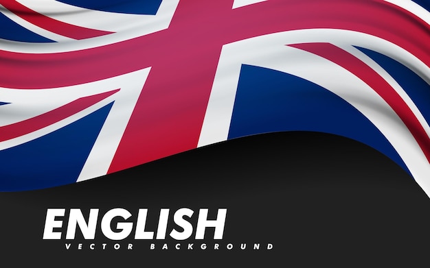 Waving flag of United Kingdom. Template, banner, background. National holiday. Symbol, illustration.