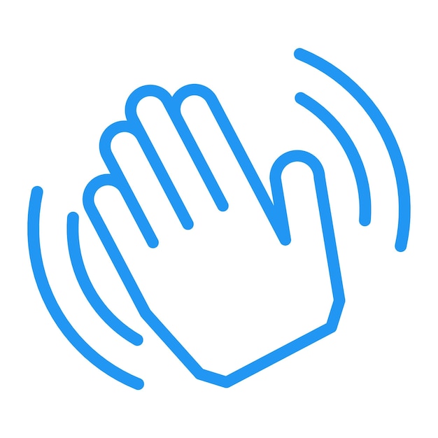 Vector waving hand gesture icon sign byebye icon greeting icon sign