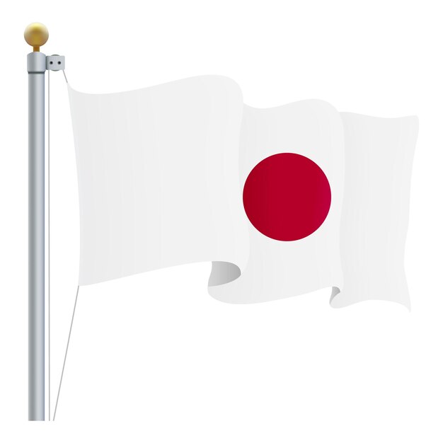 Waving Japan Flag Isolated On A White Background Vector Illustration