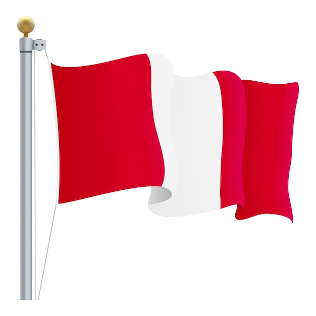 Waving Peru Flag Isolated On A White Background Vector Illustration