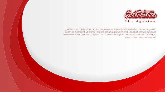 Waving red shape design in white background for indonesia independence day design