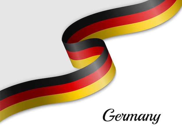 Waving ribbon flag of Germany