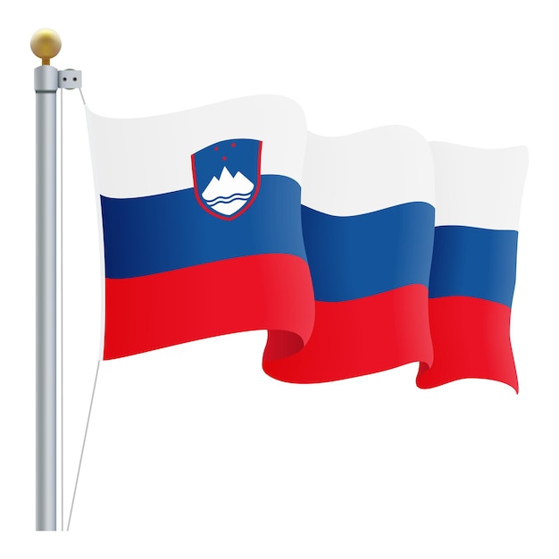 Waving Slovenia Flag Isolated On A White Background Vector Illustration