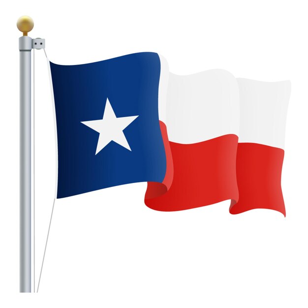 Vector waving texas flag isolated on a white background vector illustration