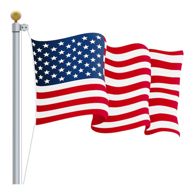 Waving United States of America Flag UK Flag Isolated On A White Background Vector Illustration