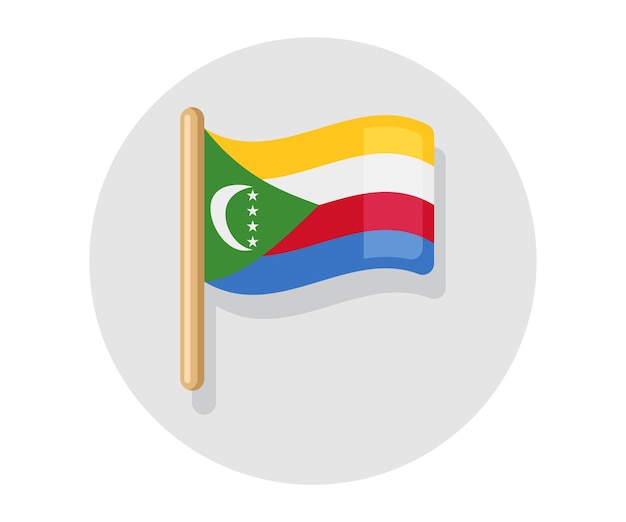 Waving vector Comoros flag