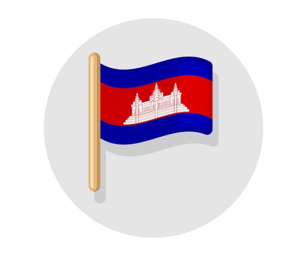 Waving vector Flag of Cambodia