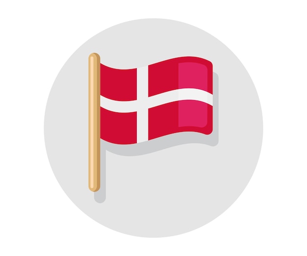 Waving vector Flag of Denmark