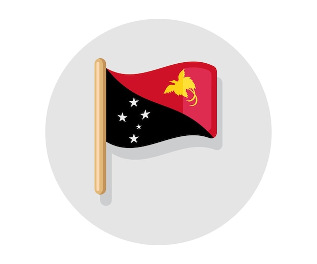 Waving vector Flag of Papua New Guinea