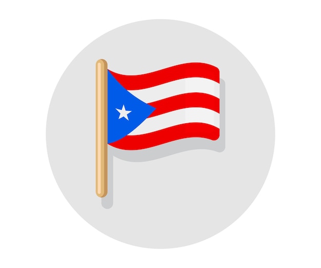 Waving vector Flag of Puerto Rico