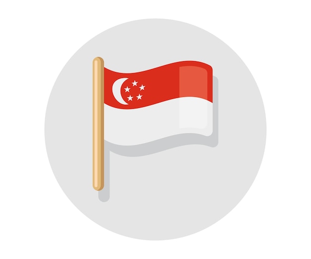 Waving vector Flag of Singapore