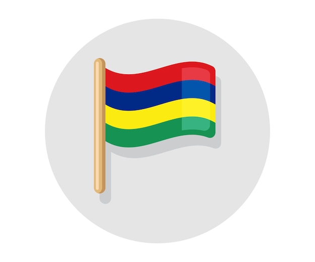 Waving vector Mauritius flag