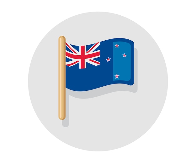 Waving vector New Zealand flag