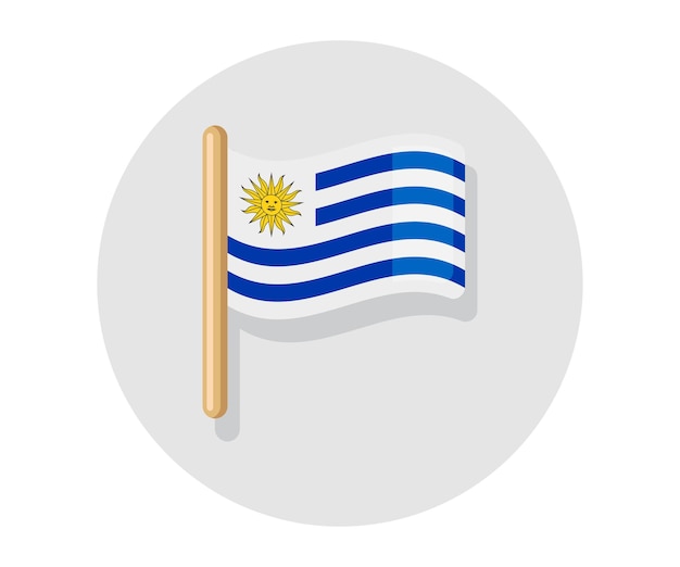 Waving vector Uruguay flag