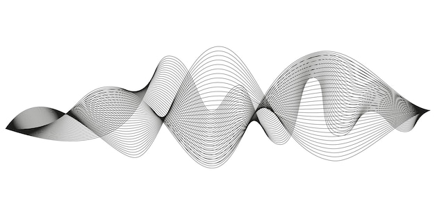 Wavy abstract stripes. Curved line vector elements for music design. Digital sound equalizer.