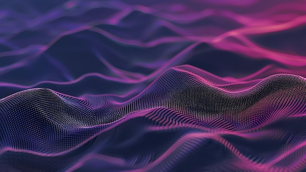 A wavy and blurry mesh gradient using dark blue and purple colours