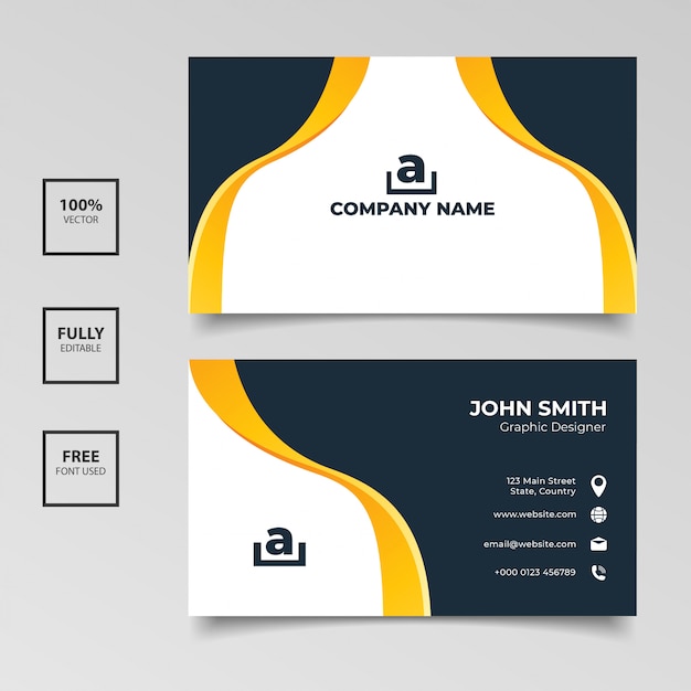 Wavy business card template