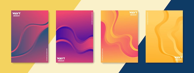 Wavy design covers and gradient color