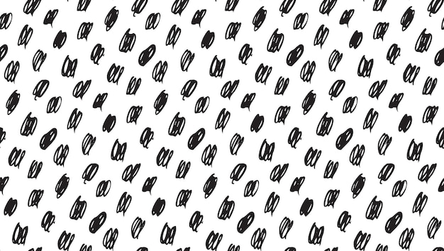 Wavy doodle seamless pattern Bold ink lines ornament Hand drawn black rough brush drawing Smears scribbles grunge style wrapping paper Vintage textiles fabric 1960 s Vector illustrations