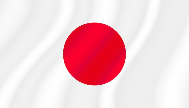 Wavy flag of Japan vector