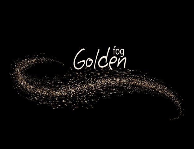 Vector wavy isolated figure with golden glitter design element