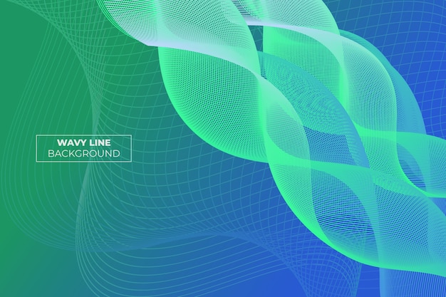 Wavy Lane Gradient Abstract Background Green and Blue