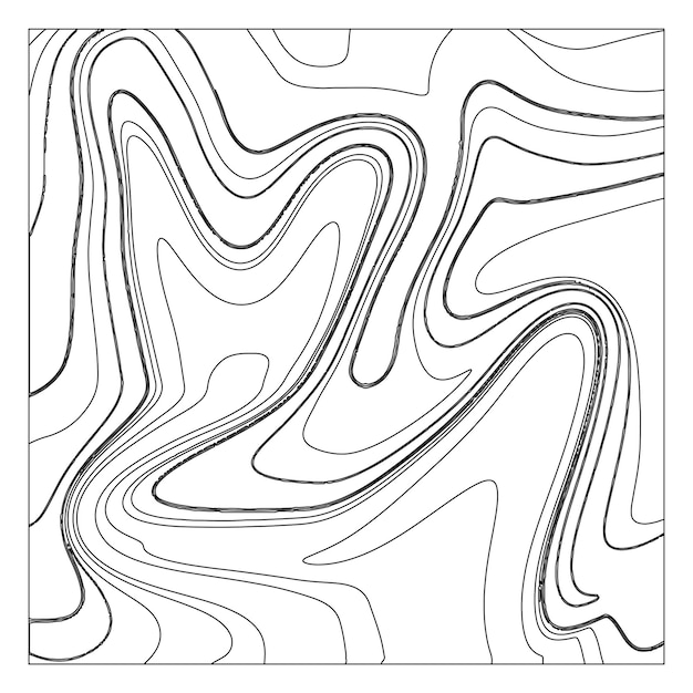 Vector wavy line art black vector lines