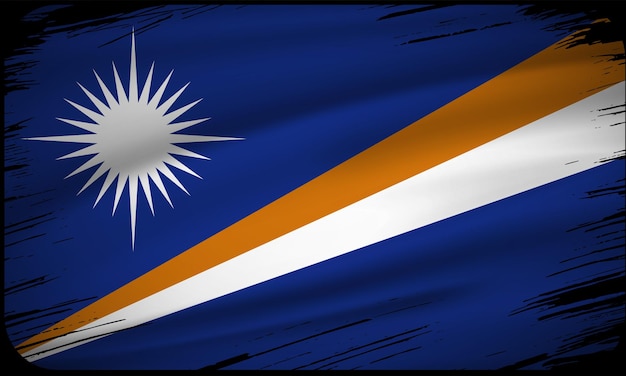 Wavy Marshall islands flag vector with brush stroke style Marshall islands Independence Day